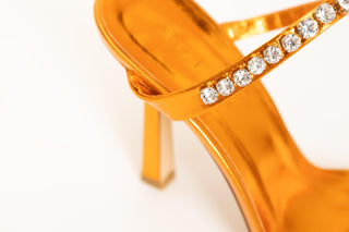 Billini metallic orange high heel with diamante straps
