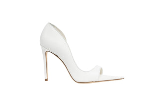 Gianni Meliani, Florida, White leather pointed toe and peeped toe high heel with stiletto heel, The Shoe Curator