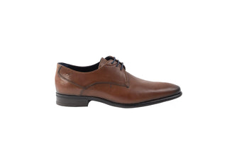 Fluchos, Shane, Light brown leather slim suqred toe shoe with dark stiching and dark laces, The Shoe Curator