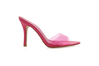Billini, Layara, Pink pump with stiletto heel and silicone peeped toe with pointed toes, The Shoe Curator