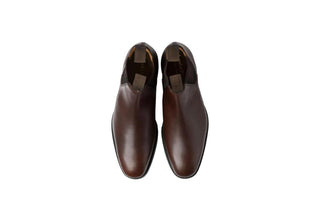 Loake, Chatsworth, Brown leather ankle boot with slim squared toes and elastic sides, The Shoe Curator