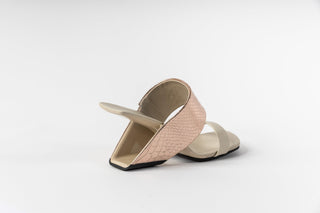 United Nude, Loop Hi, White and light pink croc leather sandal heel with thick strap as the heel, 2 in 1, The Shoe Curator