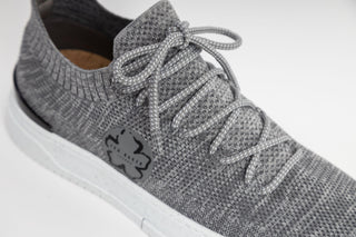 Ted Baker, Edmond, Grey marble sneakers with white soles and grey laces, The Shoe Curator