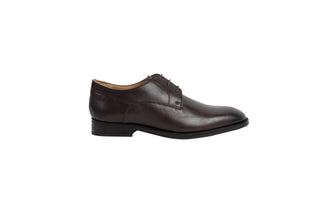 Ted Baker, Kampten, Brown leather dinner shoes with pointed toes and brown laces, The Shoe Curator